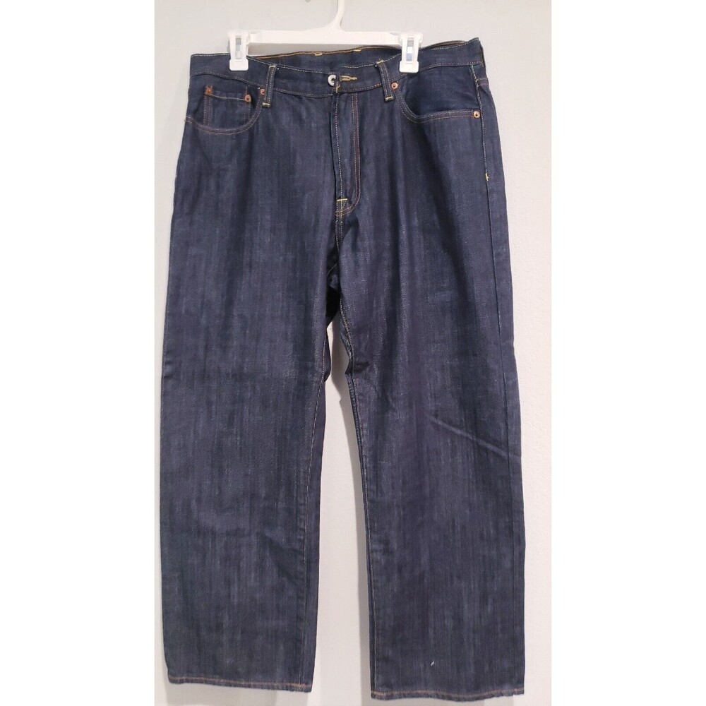 Lucky Brand Straight Stretch Dark Blue Jeans Denim Mens Size 36